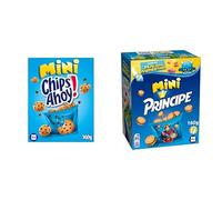 Chips Ahoy Mini Galletas Cookies, Dulces Pepitas de Chocolate, 160g + Principe Galleta Mini Crema De Chocolate 160