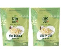 Chips de Coco Orgánicos - 200g. Coco Deshidratado de Cultivo Ecológico Sin Azúcar y Aditivos. Snack Puro Sano y Natural Secado al Sol. (Paquete de 2)