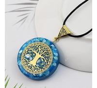 Chips de colores Piedra Natural Chakra Orgone Energy Colgante Collar Péndulo Amuleto Orgonita Collar de cristal-Rojo-marrón