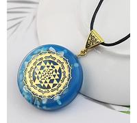 Chips de colores Piedra Natural Chakra Orgone Energy Colgante Collar Péndulo Amuleto Orgonita Collar de cristal-Oro oscuro