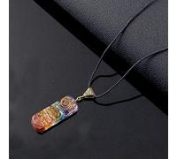 Chips de colores Piedra Natural Chakra Orgone Energy Colgante Collar Péndulo Amuleto Orgonita Collar de cristal-Color oro puro