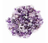 Chips de piedra caída, 3.53 oz de piedras preciosas pulidas irregulares sin perforar, grava de cristal natural, piezas de cuarzo para peceras, macetas, decoración de acuario, (Amatista)