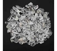 Chips de piedra caída, 3.53 oz de piedras preciosas pulidas irregulares sin perforar, grava de cristal natural, piezas de cuarzo para peceras, macetas, decoración de acuario, (Blanca)