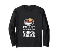 Chips Divertidos y Salsa Diciendo Que Estoy aquí para ello Manga Larga