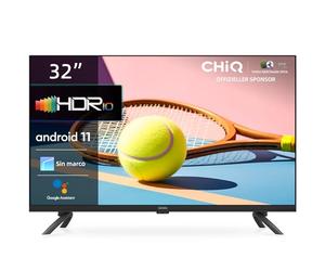 CHiQ L32G7L, Smart TV 32" (80cm), TV con Android 11, Frameless TV, Netflix, Prime Video, Youtube, HDR10, 2.4/5G Wi-Fi, Bluetooth5.0, Chromecast, Google Assistant, DVB-T/T2/S2