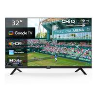 CHiQ L32G7V - Televisor de 32 Pulgadas Google TV, HD, diseño sin Bordes, Asistente de Google, Google Play, DVB-T2/S2/C, Wi-Fi 5G, Bluetooth, HDMI ARC, USB2.0 y Ci+