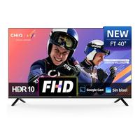 CHiQ L40FT Smart TV 40" (100 cm), Full HD, HDR10, Google TV OS, Dolby Audio, Triple Sintonizador DVB-C/T/T2/S/S2, Chromecast Integrado, Diseño Metal Sin Marco