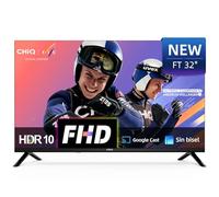CHiQ LF32FT Smart TV 32" (80 cm), Full HD, HDR10, Google TV OS, Dolby Audio, Sintonizador DVB-C/T/T2/S/S2, Chromecast Integrado, Diseño Metal Sin Marco
