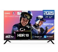 CHiQ LF32FT Smart TV 32" (81 cm), Full HD, HDR10, Google TV OS, Dolby Audio, Sintonizador DVB-C/T/T2/S/S2, Chromecast Integrado, Diseño Metal Sin Marco