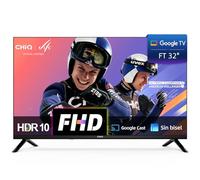 CHiQ LF32FT Smart TV 32 Inch (80 cm), Full HD, HDR10, Google TV OS, Dolby Audio,Chromecast Integrado, Diseño Metal Sin Marco, Sintonizador DVB-C/T/T2/S/S2