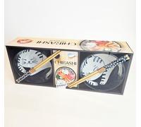 Chirashi fait maison: Coffret avec 2 bols à chirashi en porcelaine, 2 paires de baguettes en bambou et 1 livre de recettes Chirashi et autres recettes japonaises: 13682