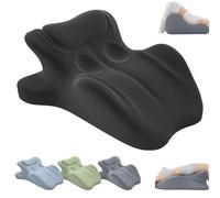 Chiro Monk Couple Pillow，27°lift wedge-shaped memory foam pillow，Soft portable multi-position comfortable and easy to clean，Provides lumbar neck support，Suitable for rest reading travel (Black)