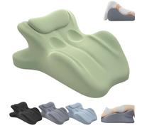 Chiro Monk Couple Pillow，27°lift wedge-shaped memory foam pillow，Soft portable multi-position comfortable and easy to clean，Provides lumbar neck support，Suitable for rest reading travel (Green)