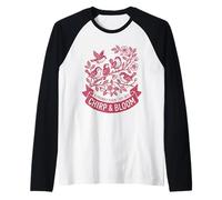Chirp & Bloom Friendly Flock EST 1973 Birdwatching Floral Camiseta Manga Raglan
