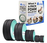 Chirp Camilla de espalda con acolchado de espuma, juego de 4 rodillos corporales de 12 pulgadas, suave, 10 pulgadas, mediano, 6 pulgadas de profundidad, rueda de rodillo de enfoque de 4 pulgadas,