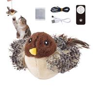 Chirping Bird Cat Toy, USB recargable Cat Toy, Flapping Cat Toy Bird, Catnip Electric Interactive Toy, Soft Plush Cat Toy Bird, Remote Control Cat Toy, Interactive Bird Toy for Cats, Plush Bird Toy