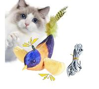 Chirping Birds - Juguete para gatos de interior, juguete electrónico interactivo para gatos, cola de pluma, pájaro, juguete interactivo realista activado por tacto para gatos, juguete de ejercicio
