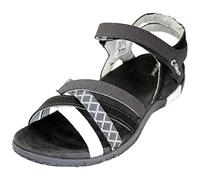 CHIRUCA Malibu 13 - Sandalias Trekking En Colores Oscuros Negro con Velcro - 42, Negro