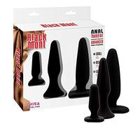 Chisa Pack 3 Plug Anal Kit Silicona Negro - 150 gr