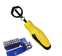 Chisel Holder, Hand Knocking Steel Stamp, Safety Handle Leather Puncher, Yellow Rubber, Sturdy Security Holder, Comfortable Grip, Ideal para Leathercraft, Woodworking, Metal Marking