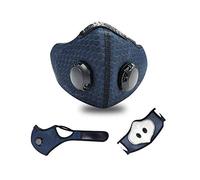 Chishti Máscara antipolvo unisex para entrenamiento, máscara facial para correr, filtro de polvo, máscara para ciclismo, bicicleta (lazo para las orejas) (azul)