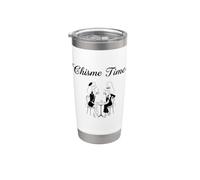 Chisme Time Latino Humor Friends Café Conversación Gráfico Vaso térmico de acero inoxidable de doble pared