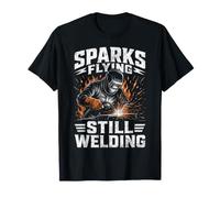 Chispas Volando Todavía Soldadura Soldador Metal Trabajador Hombres Camiseta