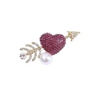 Chispeante Cristal Bowknot Corazón Oval Pin de Solapa Retro Ramillete Joyería Para Vestidos Abrigos Ocasiones Especiales Insignia Vintage Ligera, talla única, como se describe