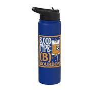 Chiste divertido sobre el bourbon, los grupos sanguíneos Stainless Steel Insulated Water Bottle