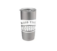 Chiste divertido sobre el bourbon, los grupos sanguíneos Vaso térmico de acero inoxidable de doble pared