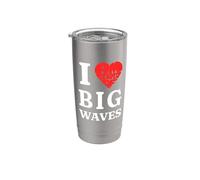 Chiste divertido surfista que amo (Am Scared Of) Big Waves Surf Humor Vaso térmico de acero inoxidable de doble pared