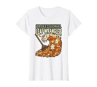 Chistes humorísticos Profesionales de Leaf Wrangler Fall Yard Raking Camiseta gráfica económica, Mujer, Blanco, XL