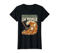Chistes humorísticos Profesionales de Leaf Wrangler Fall Yard Raking Camiseta gráfica económica, Mujer, Negro, L