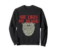 Chistes Masculinos con Texto en inglés She Likes My Beard Sudadera