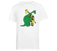 Chistosos Buenos Chicos Dinosaurio Abrazando Una Jirafa Camiseta Blanca Masculina T-Shirt de Manga Corta Male White tee Men Short Sleeve T-Shirt