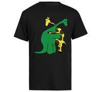 Chistosos Buenos Chicos Dinosaurio Abrazando Una Jirafa Camiseta Negra Masculina T-Shirt de Manga Corta Male Black tee Men Short Sleeve T-Shirt
