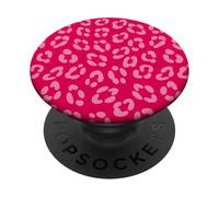 Chita estética Linda con Estampado de Leopardo Rosa Intenso Y2K PopSockets PopGrip Adhesivo