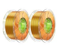 Chitu Systems Conjure Silk PLA - Filamento tricolor verde, dorado y naranja, diámetro de 1,75 ± 0,02 mm, impresora 3D, 2 x 1 kg, 4,4 lb