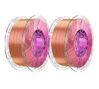 Chitu Systems Conjure Silk PLA Tricolor Filamento, Rojo Dorado Morado Filamento, Diametros 1.75±0.02 mm 3D Printer Filament 2x1KG/4.4lb
