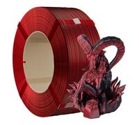 Chitu Systems Recambio de filamento para impresora 3D sin carrete de 1,75 mm, seda de doble color, negro y rojo, 1 kg, adecuado para carrete reutilizable de laboratorio Bambu