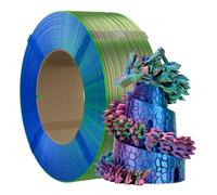 Chitu Systems Recambio de filamento para impresora 3D sin carrete de 1,75 mm, seda tricolor rojo, azul y verde, 1 kg, adecuado para carrete reutilizable de laboratorio Bambu