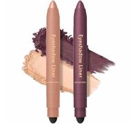 Chiura Shadow Liner 2in 1 Eyeliner Eyeshadow, Shadow Liner 2-in-1 Eyeliner & Eyeshadows, Dual-Ended Eye Shadows Stick, Smudge-Proof & Waterproof, Smooth, Easy to Color (2Pcs-A)