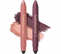 Chiura Shadow Liner 2in 1 Eyeliner Eyeshadow, Shadow Liner 2-in-1 Eyeliner & Eyeshadows, Dual-Ended Eye Shadows Stick, Smudge-Proof & Waterproof, Smooth, Easy to Color (2Pcs-C)