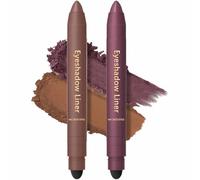 Chiura Shadow Liner 2in 1 Eyeliner Eyeshadow, Shadow Liner 2-in-1 Eyeliner & Eyeshadows, Dual-Ended Eye Shadows Stick, Smudge-Proof & Waterproof, Smooth, Easy to Color (2Pcs-E)