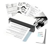 CHIVALZ A10 Portable Thermal Printer, Wireless Mobile Printer, for Home Office Travel, Compatible with Smartphone Laptop.Includes 10 Sheets of Thermal Paper.White/Black