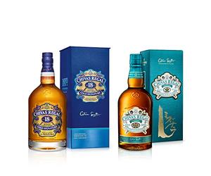 Chivas Regal 18 Años Whisky Escocés de Mezcla Premium, 700ml + Mizunara Whisky Escocés de Mezcla Premium Whisky Japonés, 700 ml