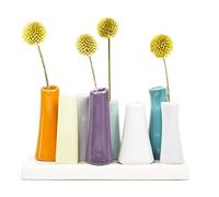 Chive Succión del Tubo de ensay, Cerámica, Naranja, Verde Azulado y Morado, 7.25" l x 3" w x 4.5" h, 8