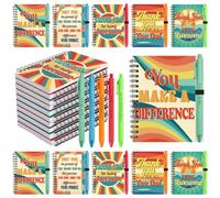Chivertion 40 Pcs Colorful Employee Appreciation Thank You Stationery Bulk Items Employee Appreciation Coworkers Spiral Notebooks with Ballpoint Pens Gifts for Staff Team Coworker Christmas Supplies