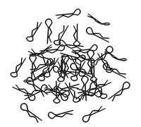 chiwanji Clips de Cuerpo RC Doblado Springy R Pins Piezas de Repuesto Negras para 1/12 1/10 RC Car Crawler Truck Buggy Shell (Paquete de 50)