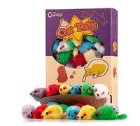 Chiwava 36 Piezas 10,5 cm Juguetes para Gatos Peludo Ratones sonajero pequeño Ratón Gato Gatito Interactivo, Colores Variados